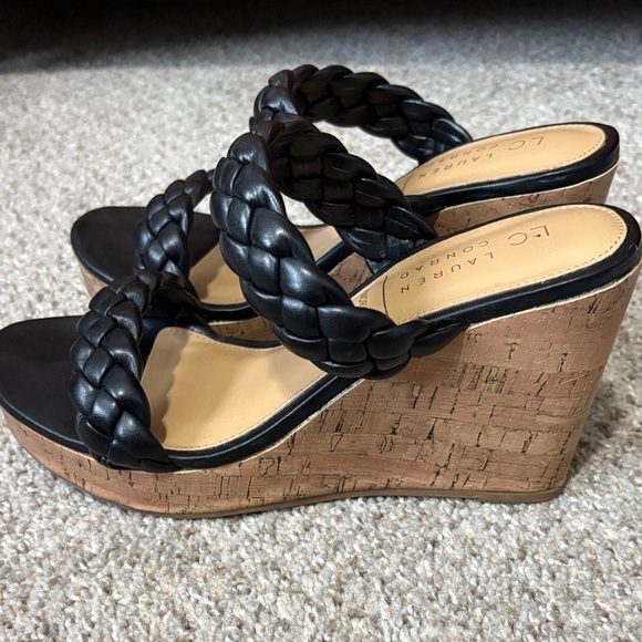 LC Lauren Conrad Black Braided Platform Sandals - Picture 7 of 10